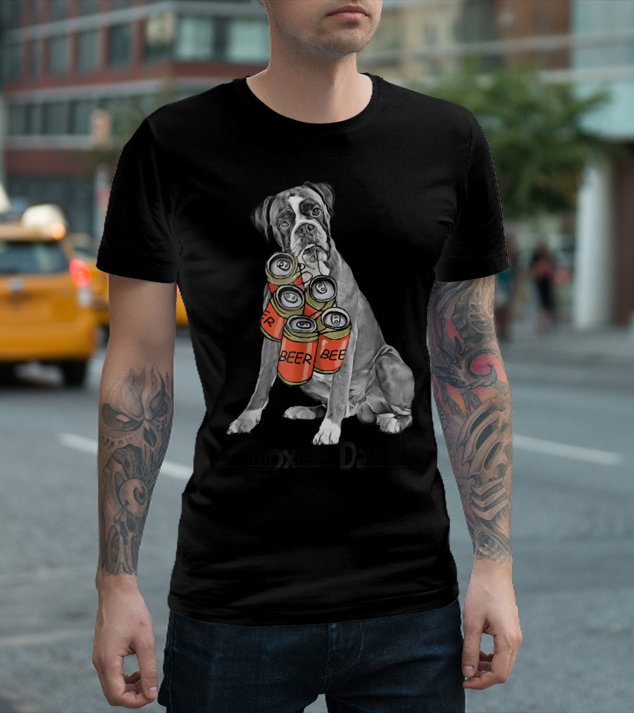 Boxer Dad Beer Can Fetcher T-Shirt