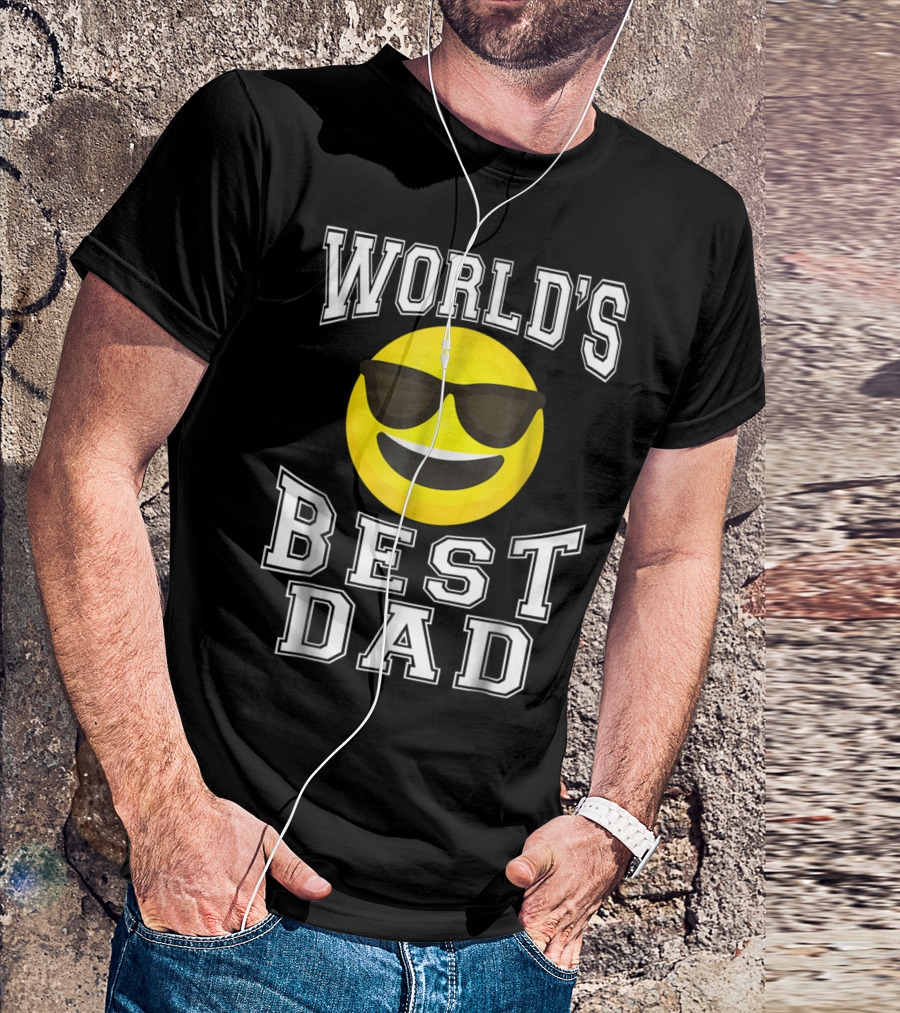 World's Best Dad Cool Emoticon T-Shirt