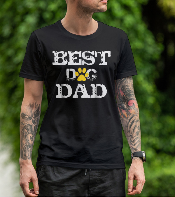 BEST DOG DAD PAW PRINT BIRTHDAY T-Shirt