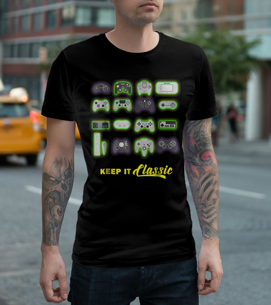 Keep It Classic Video Game Controllers for Old School Dad86 T-Shirt
