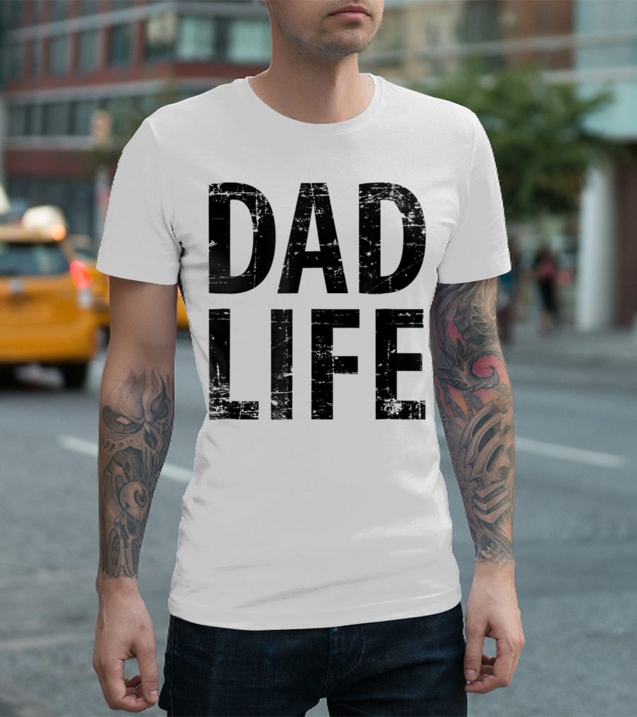 Dad Life Distressed Vintage Dark T-Shirt