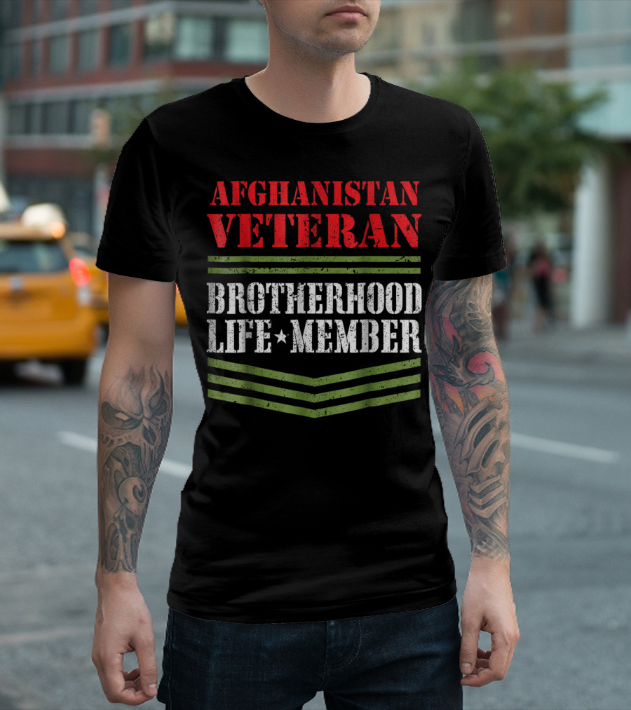 Afghanistan Veteran Brotherhood Life Member Dad Grandpa Veterans Day T-Shirt