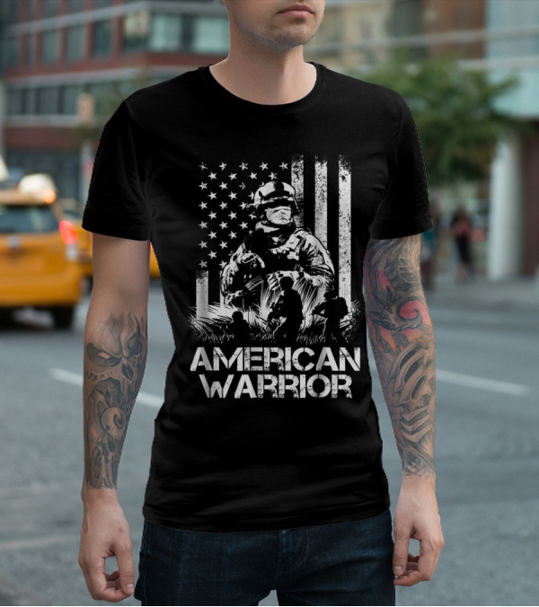 American Warrior Veteran Proud USA Patriotic Soldier T-Shirt
