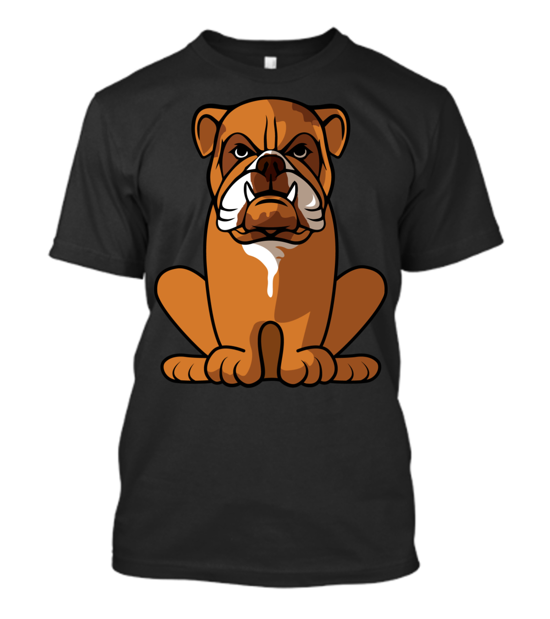 Bulldog Sitting Waiting For Holidays Cheerfully T-Shirt