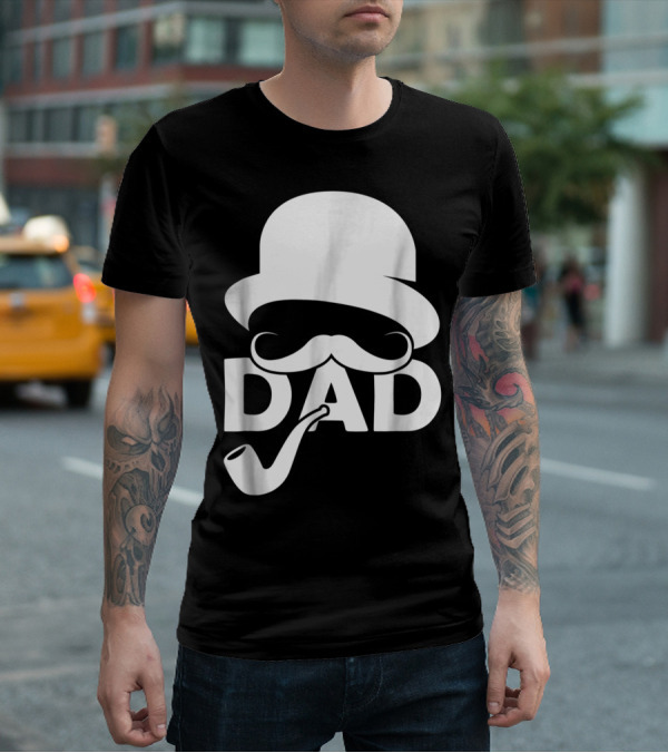 Cool Dad Mustache Hat Pipe T-Shirt