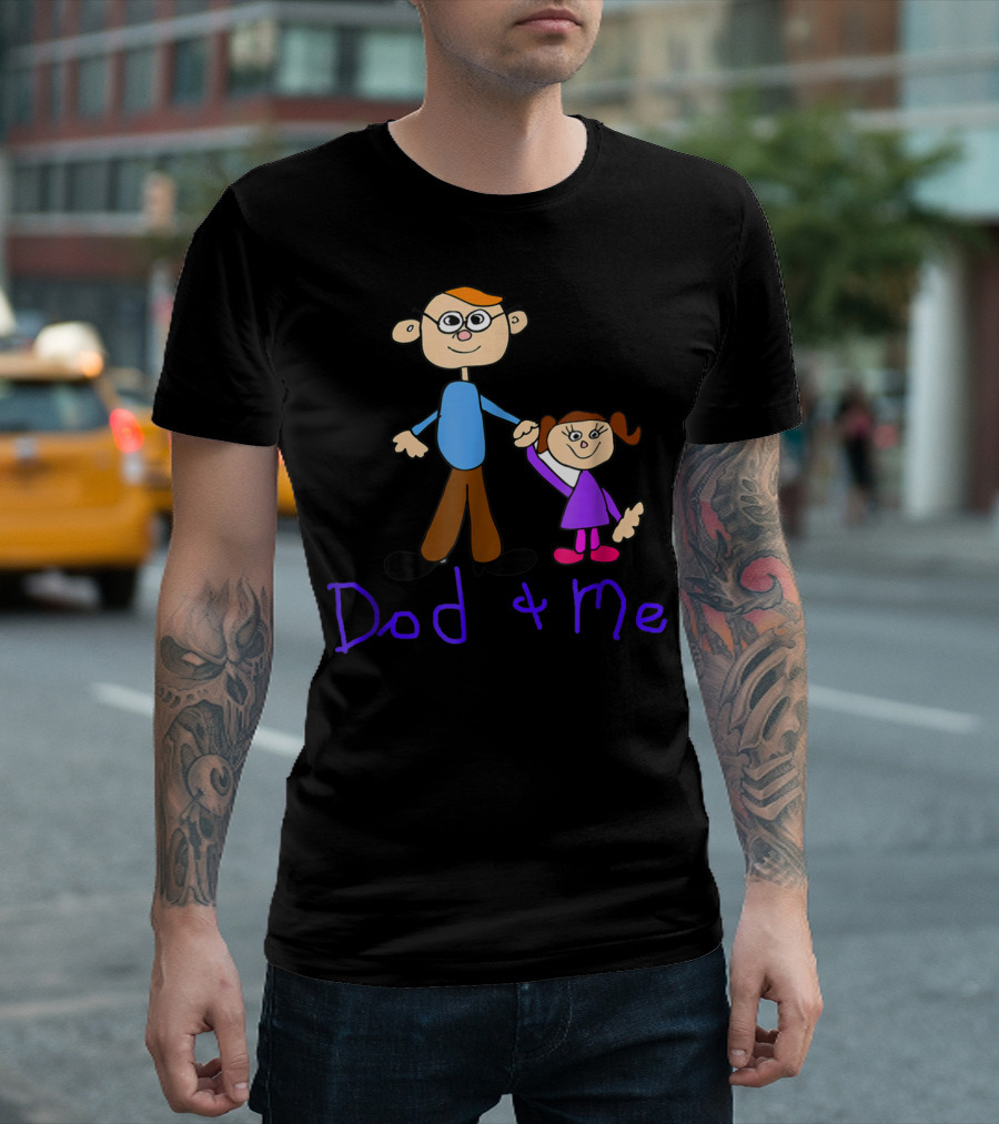 Dad and Me Father Daughter Cartoon Style Happy T-Shirt