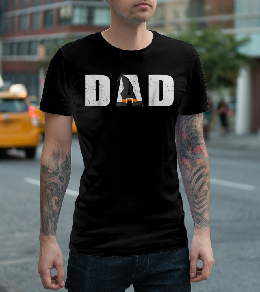 Dad Halloween Witch Hat Family T-Shirt