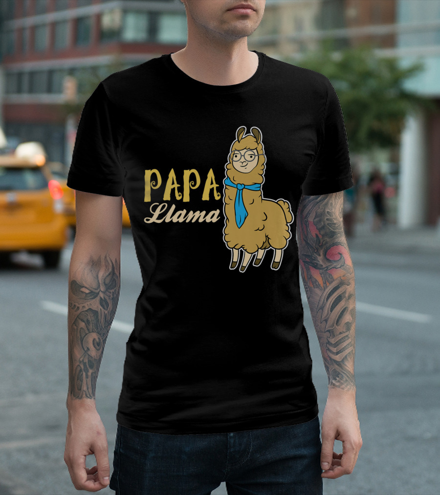 Papa Llama Cool Funny Dad Lover T-Shirt