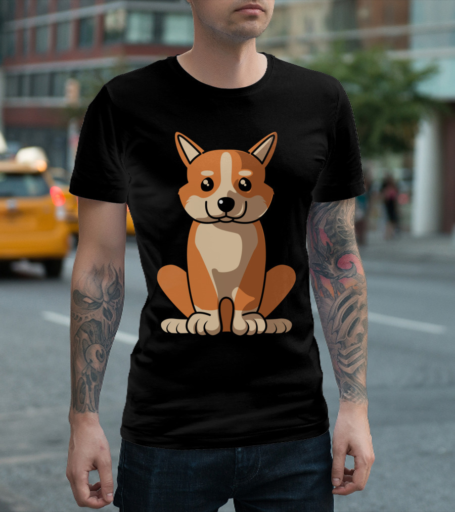 Corgi Sitting Waiting for Holidays 34 Cute Dog T-Shirt