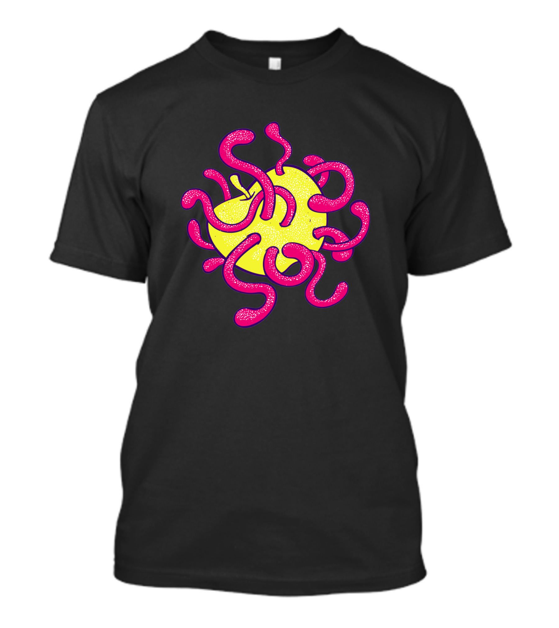 Apple Vs Worms Vibrant Neon Battle 594117 T-Shirt
