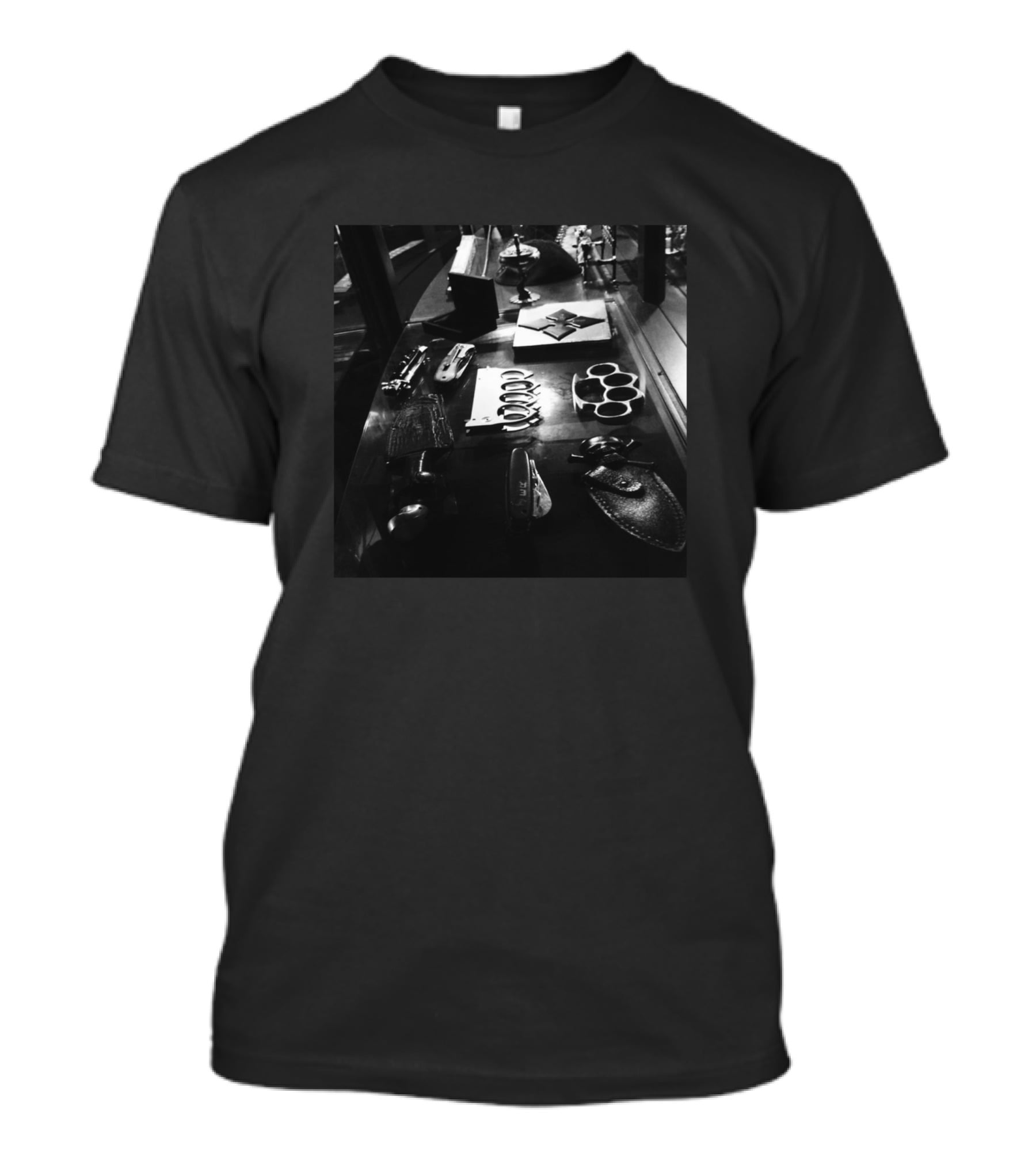 Armory 423267 Black And White Display Of Weapons And Artifacts T-Shirt