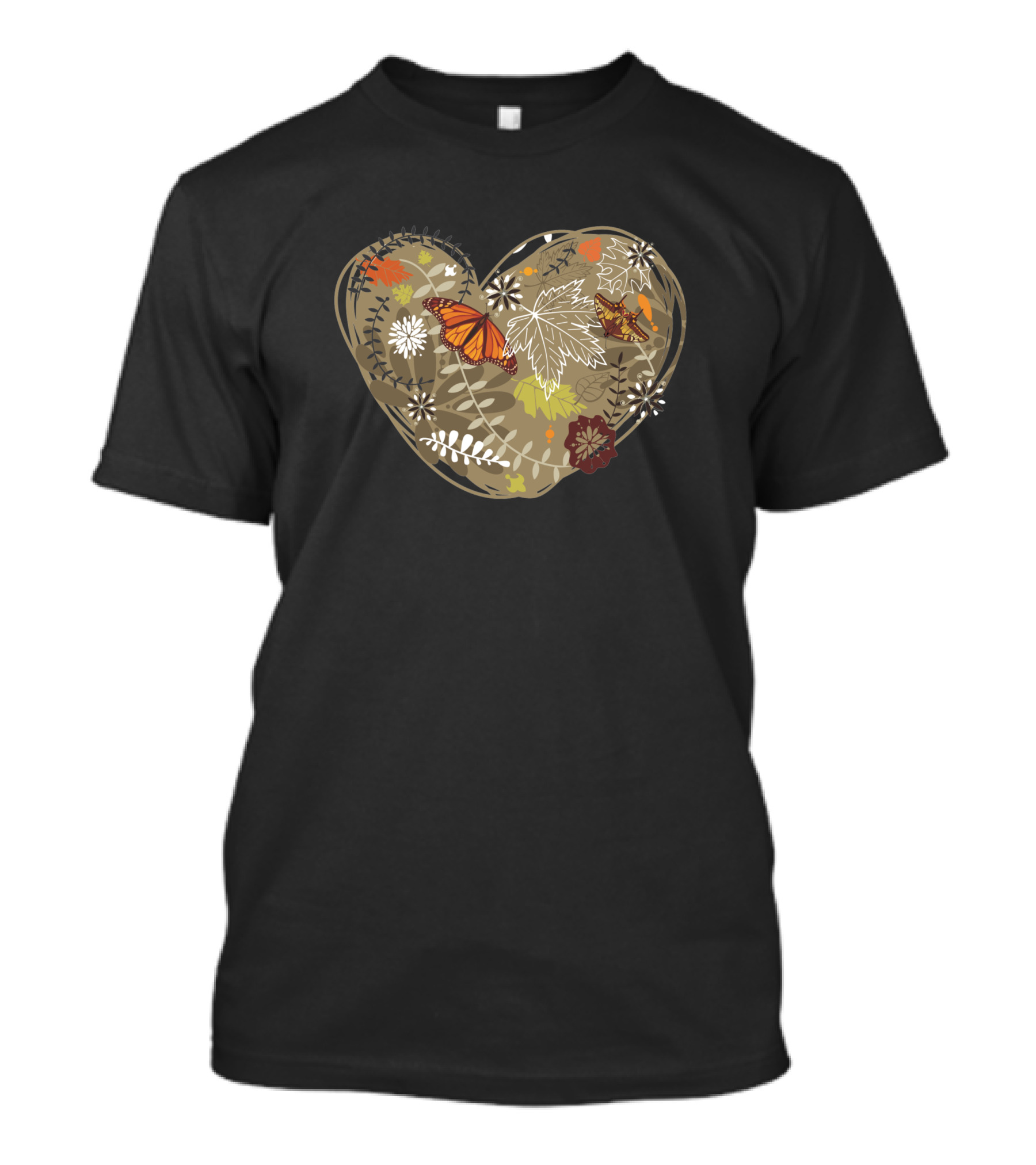 Autumn Heart Leaves And Butterflies 1681523 T-Shirt