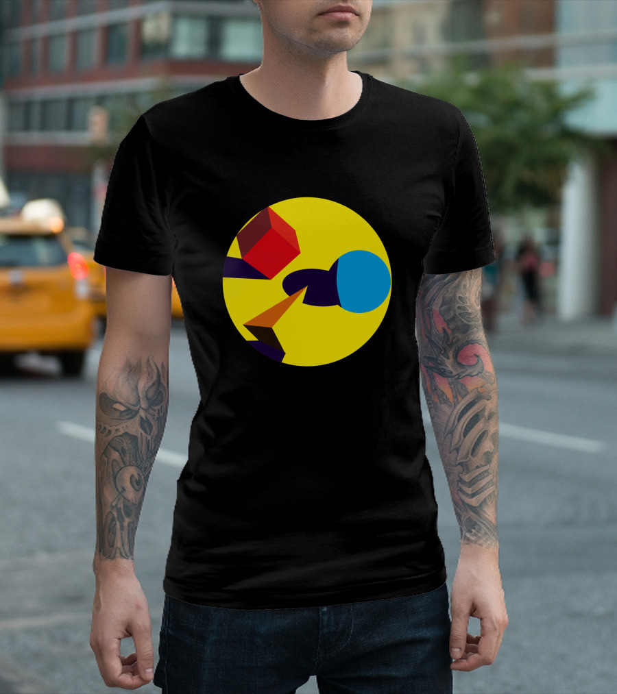 Bauhausian Forms Abstract Geometry 704928 Yellow Circle T-Shirt