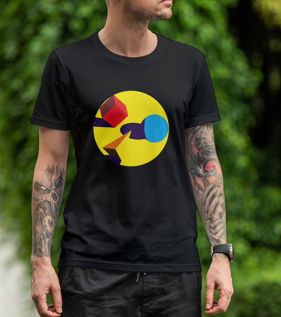 Bauhausian Forms Abstract Geometry 704928 Yellow Circle T-Shirt