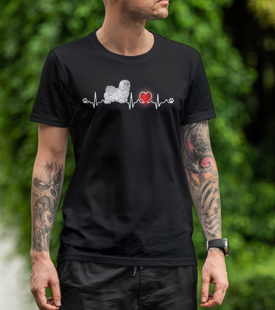 Maltese Dog Heartbeat Pulse Lover Women Men Kids S95 T-Shirt