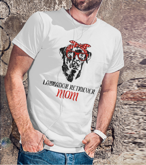 LABRADOR RETRIEVER MOM Dog Lover Retro Glasses Bandana T-Shirt