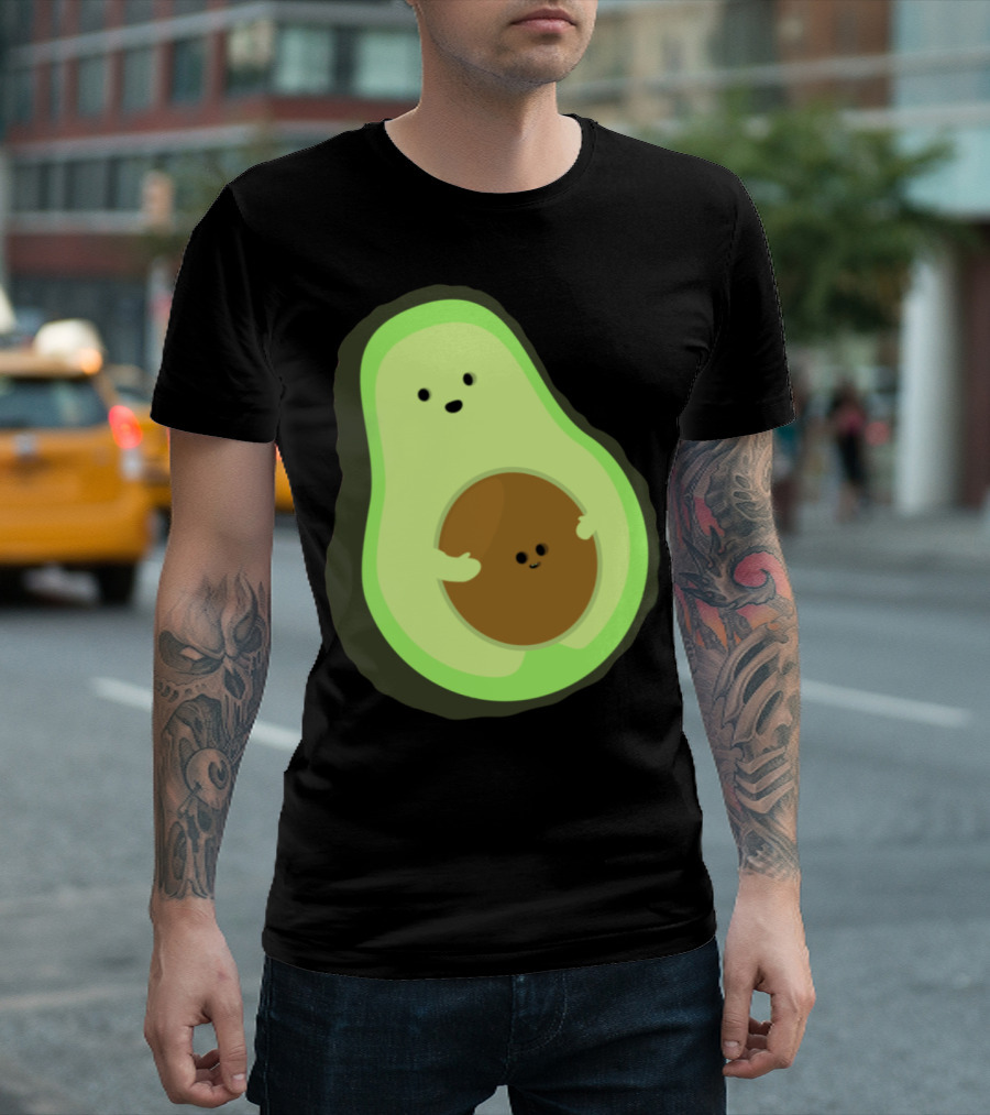 Cute LOL Avocado Pregnant Mom With Baby Seed T-Shirt