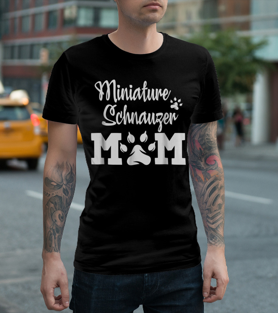 Miniature Schnauzer Mom Pawprint T-Shirt