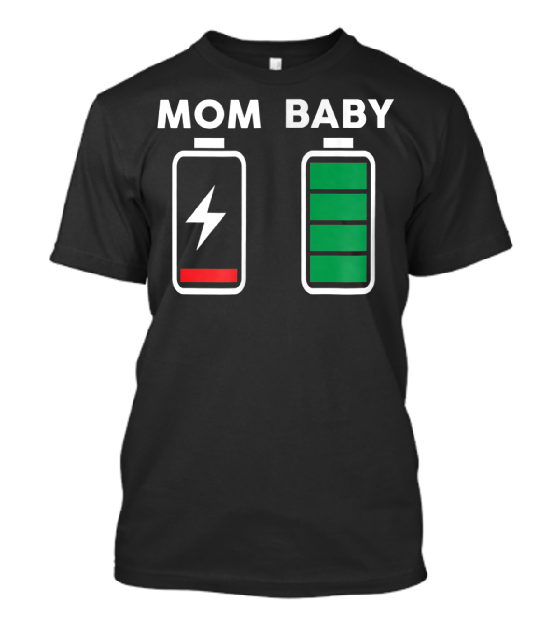 MOM BABY BATTERY DRAINED FULL CHARGE ICONS T-Shirt