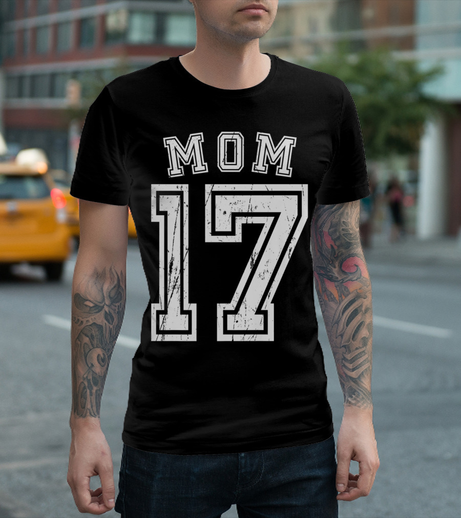 Mom 17 Seventeen Soccer Hockey Football Softball T-Shirt