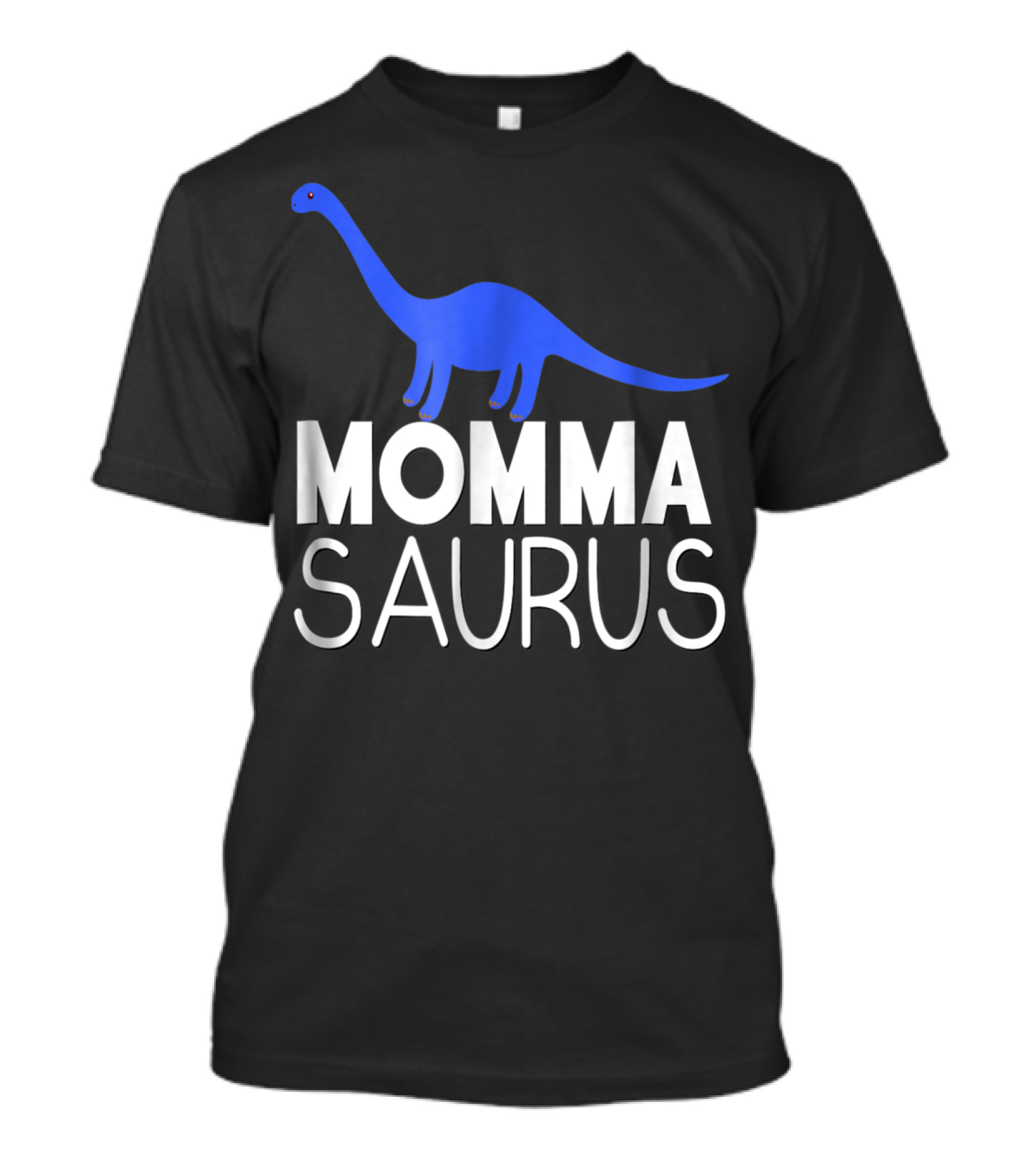 Mom Momma Saurus Blue Dinosaur Family Tribe Matching T-Shirt