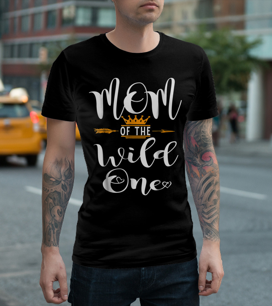 Mom Of The Wild One Arrow and Crown 1st Birthday Party T-Shirt