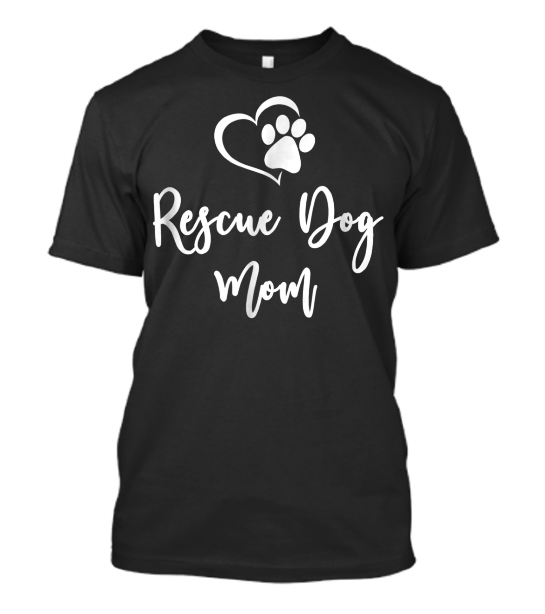 Rescue Dog Mom Heart Paw Prints T-Shirt