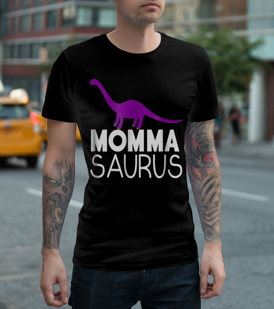 Momma Saurus Purple Dinosaur Matching Family Tribe86 T-Shirt