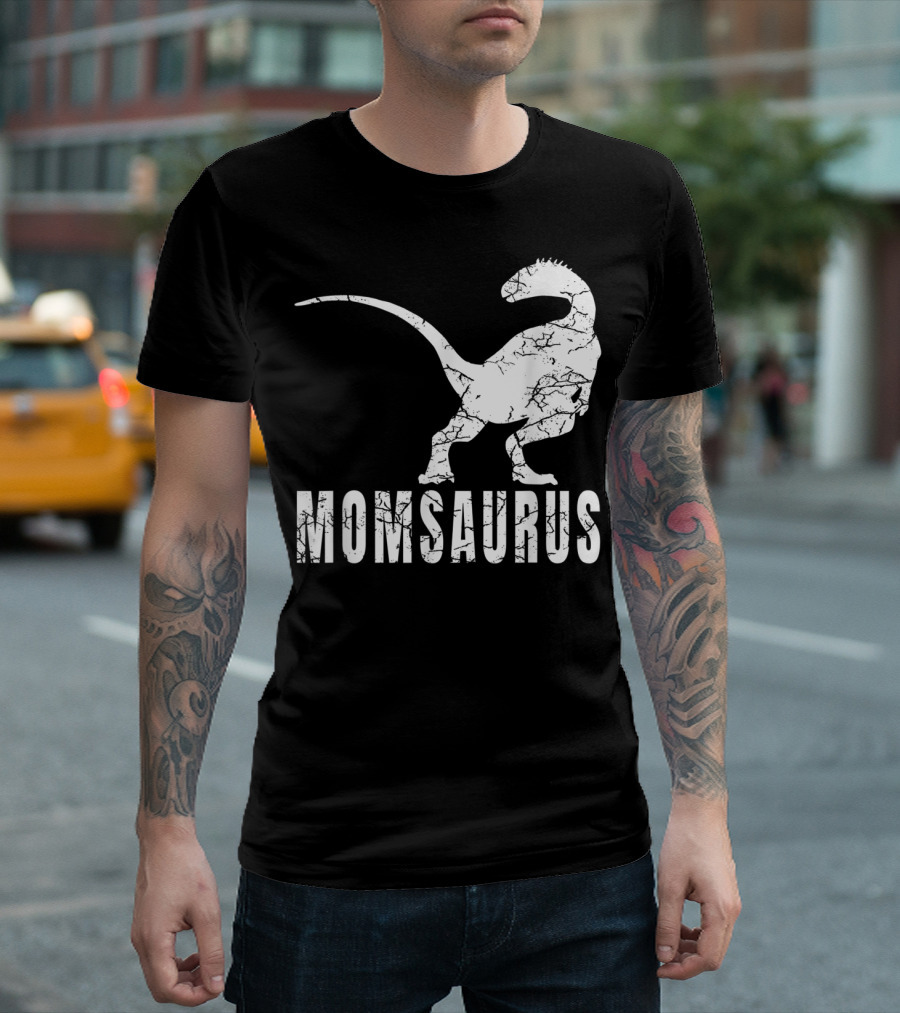 Momsaurus Dinosaur Crackle T-Shirt