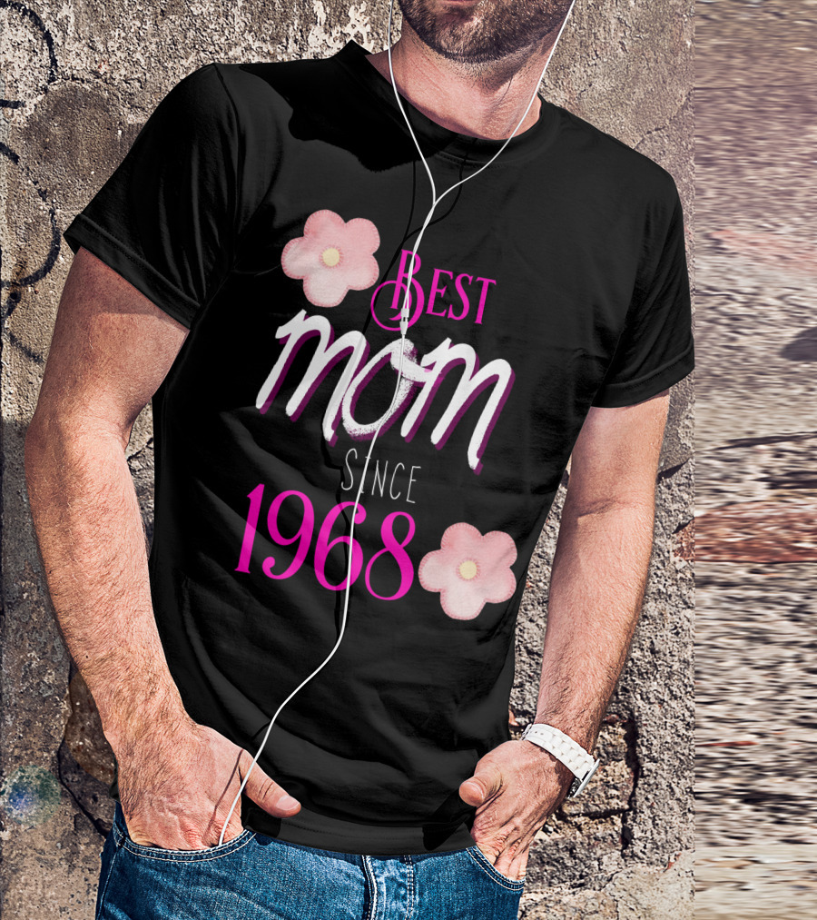 Best Mom Since 1968 Momiversary Flowers Mother's Day T-Shirt