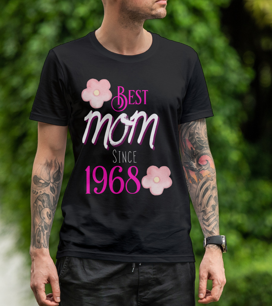 Best Mom Since 1968 Momiversary Flowers Mother's Day T-Shirt