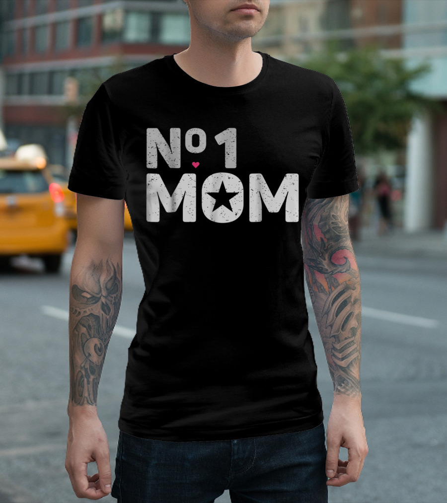 NO 1 Mom Star Heart T-Shirt