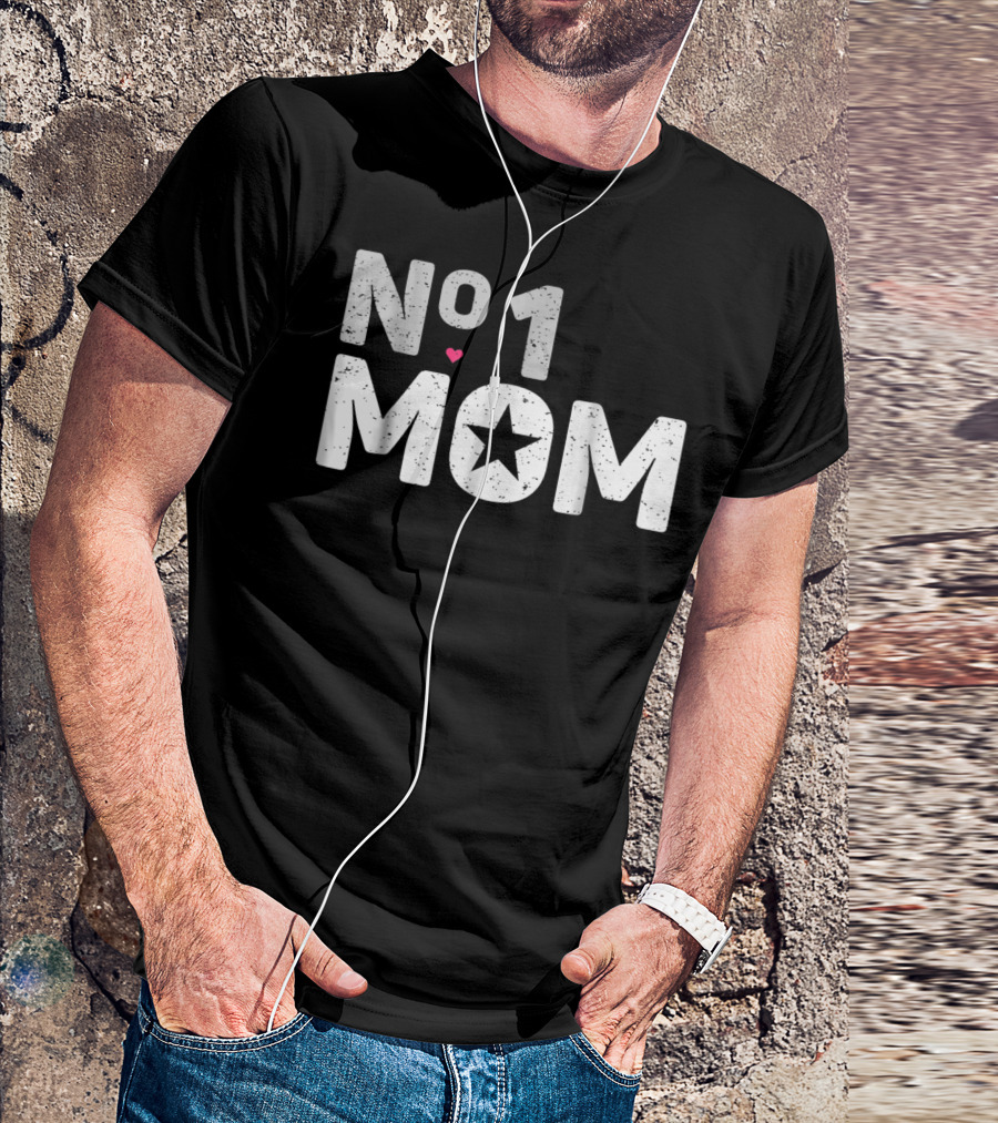 NO 1 Mom Star Heart T-Shirt
