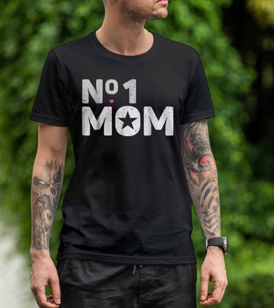 NO 1 Mom Star Heart T-Shirt