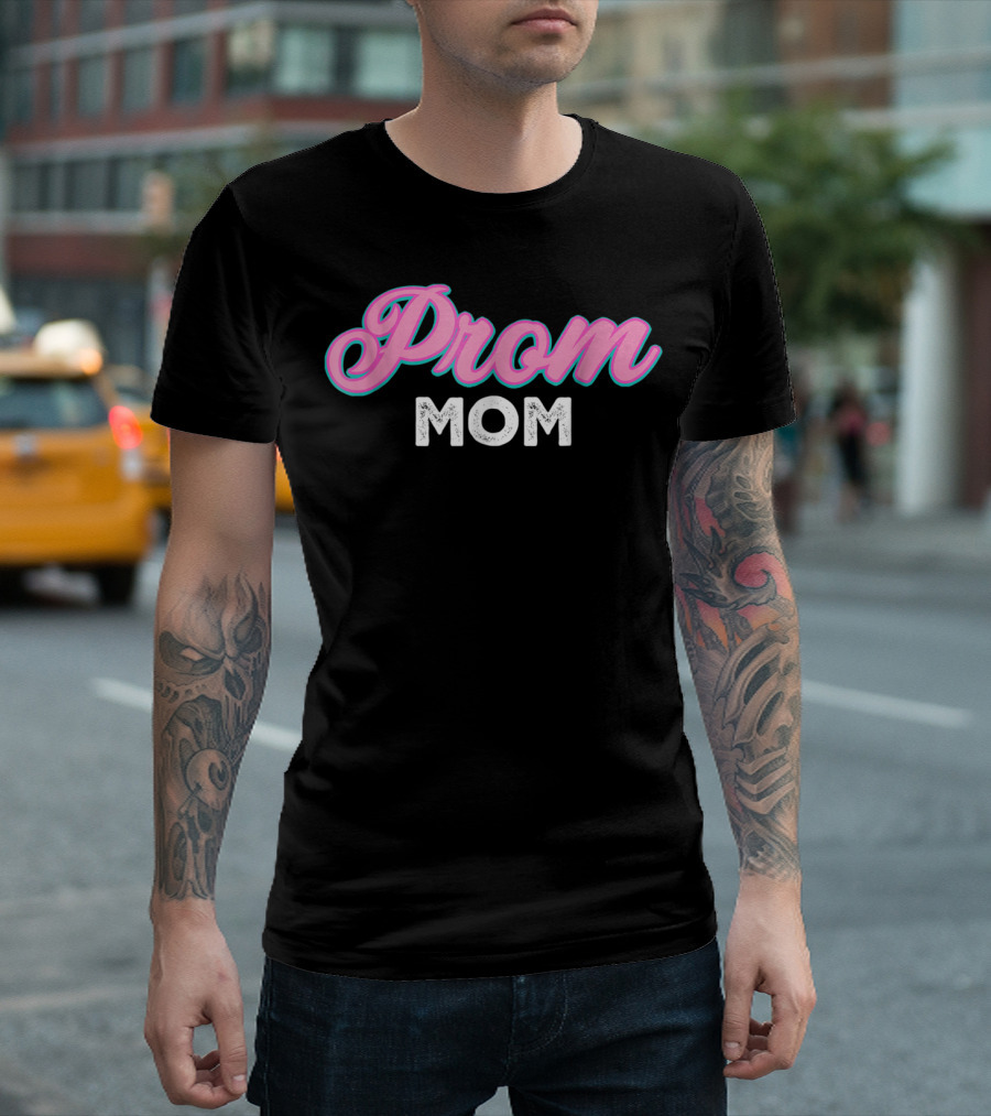 Prom Mom Pink and White T-Shirt
