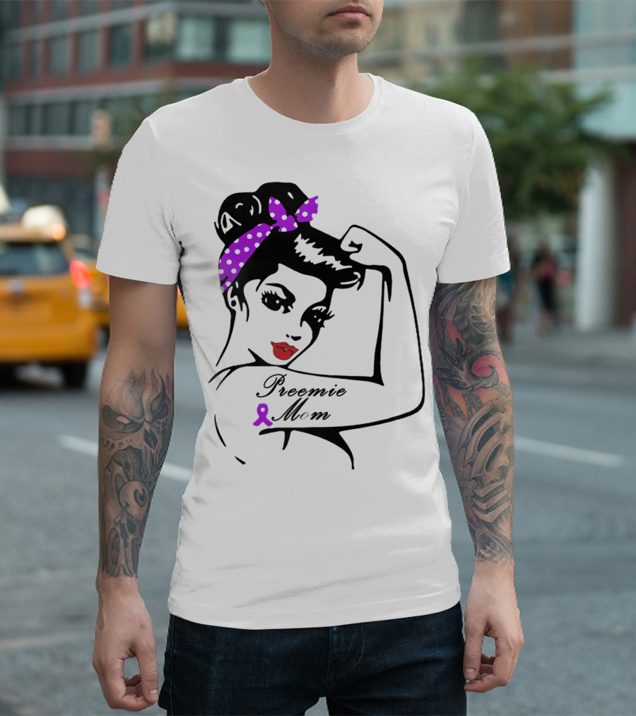 Preemie Mom Strong Rosie Purple T-Shirt