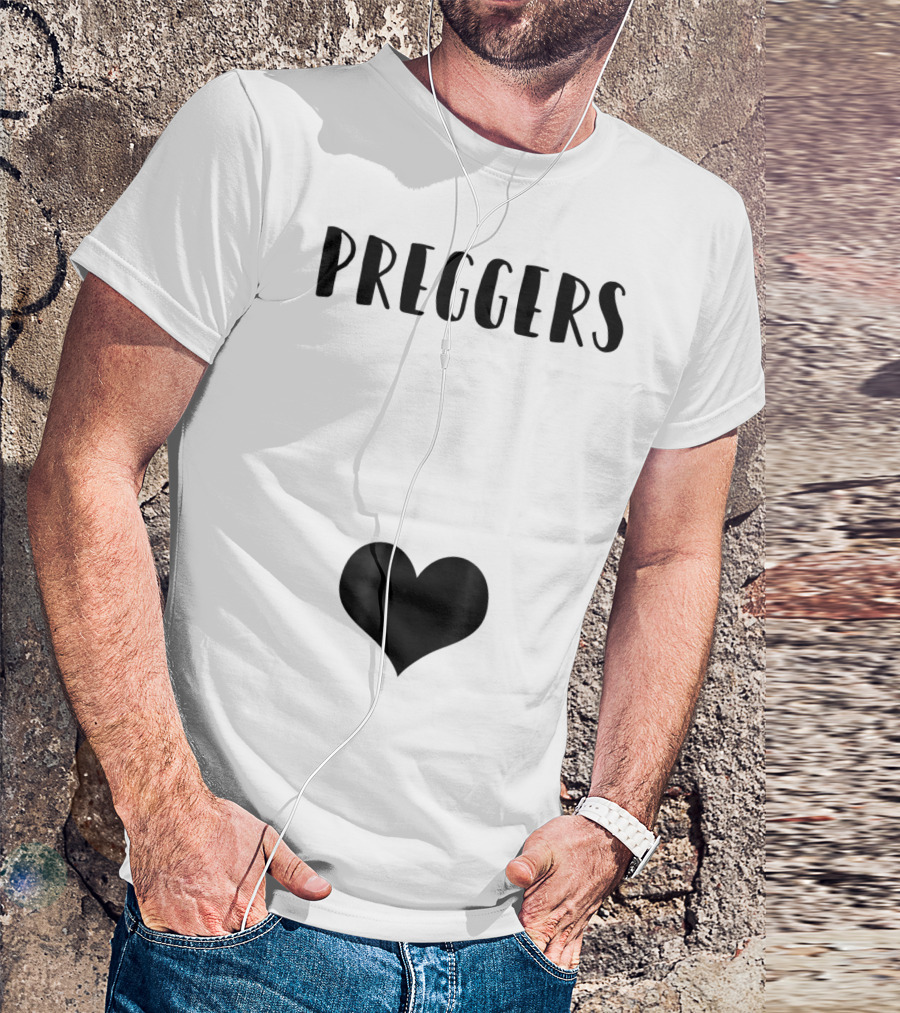 Preggers Announce Baby Prego Mom Heart Idea46 T-Shirt