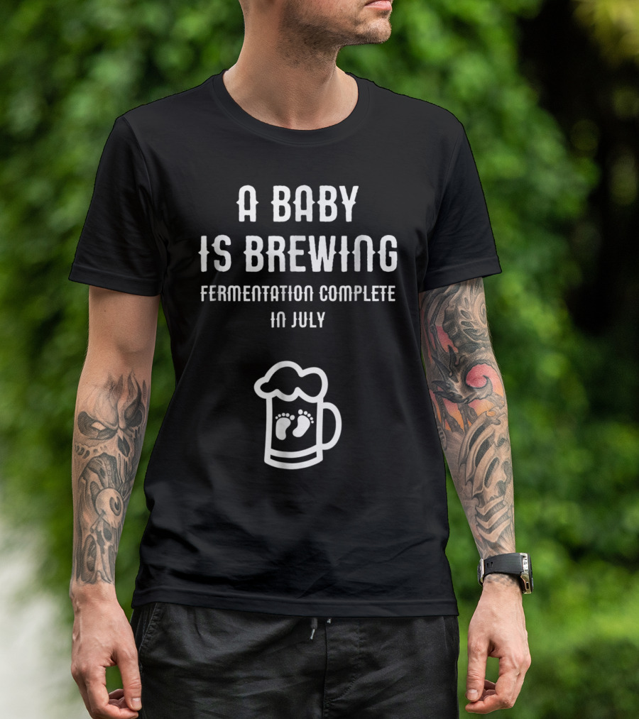 A Baby Is Brewing Fermentation Complete In July Footprint Beer Mug T-Shirt