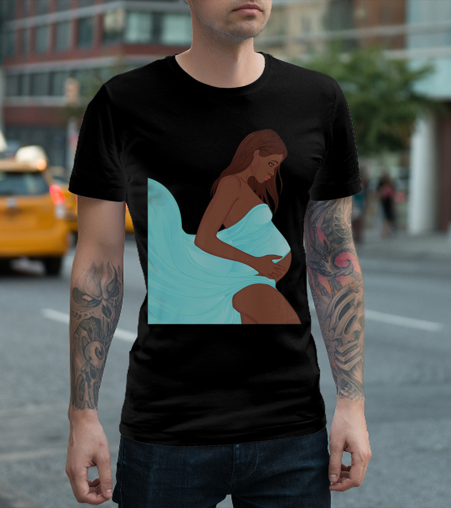 Pregnancy Black Girl Magic African Queen Mom57 T-Shirt