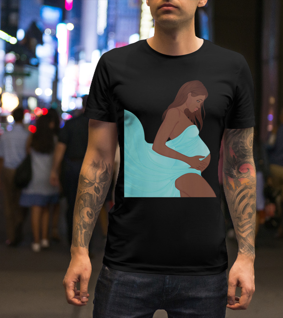 Pregnancy Black Girl Magic African Queen Mom57 T-Shirt