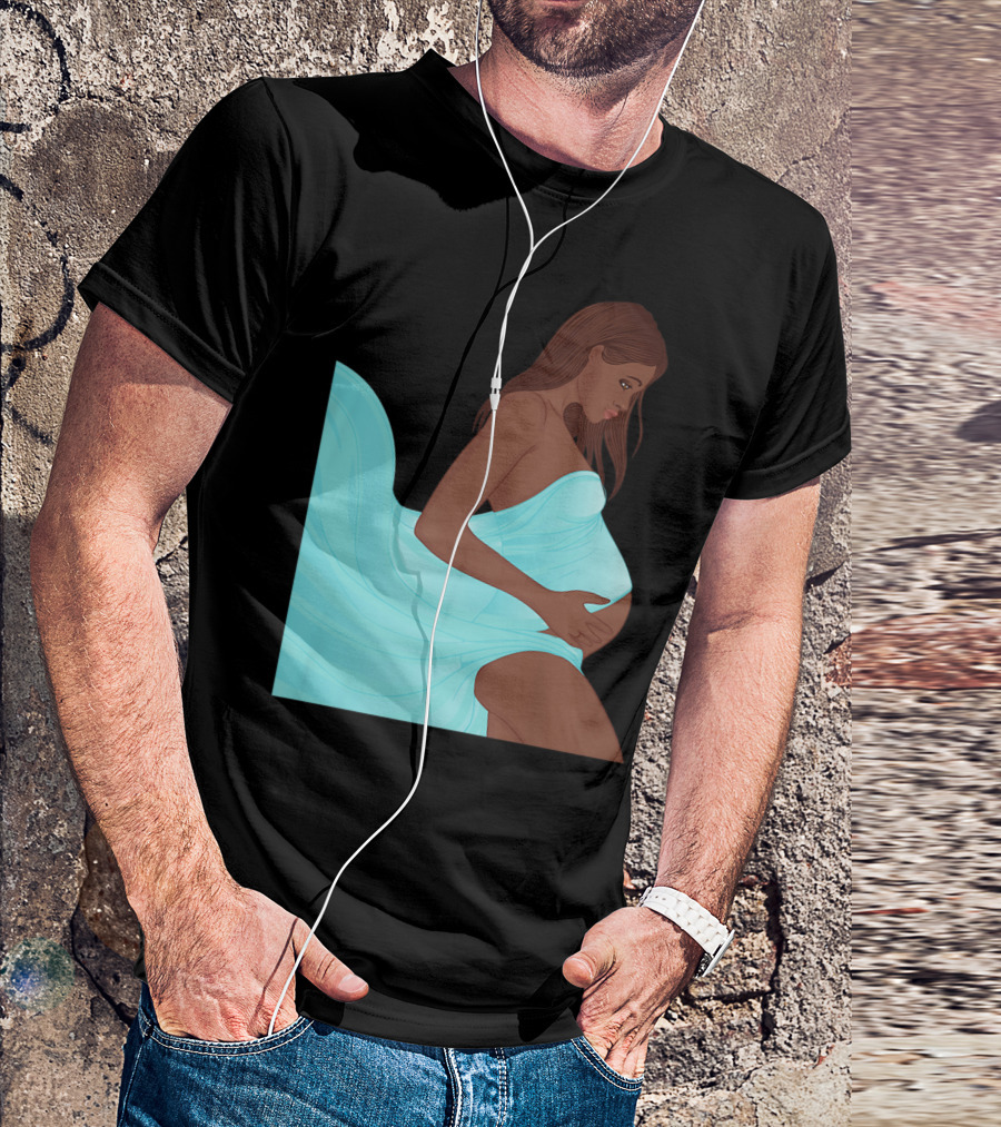 Pregnancy Black Girl Magic African Queen Mom57 T-Shirt