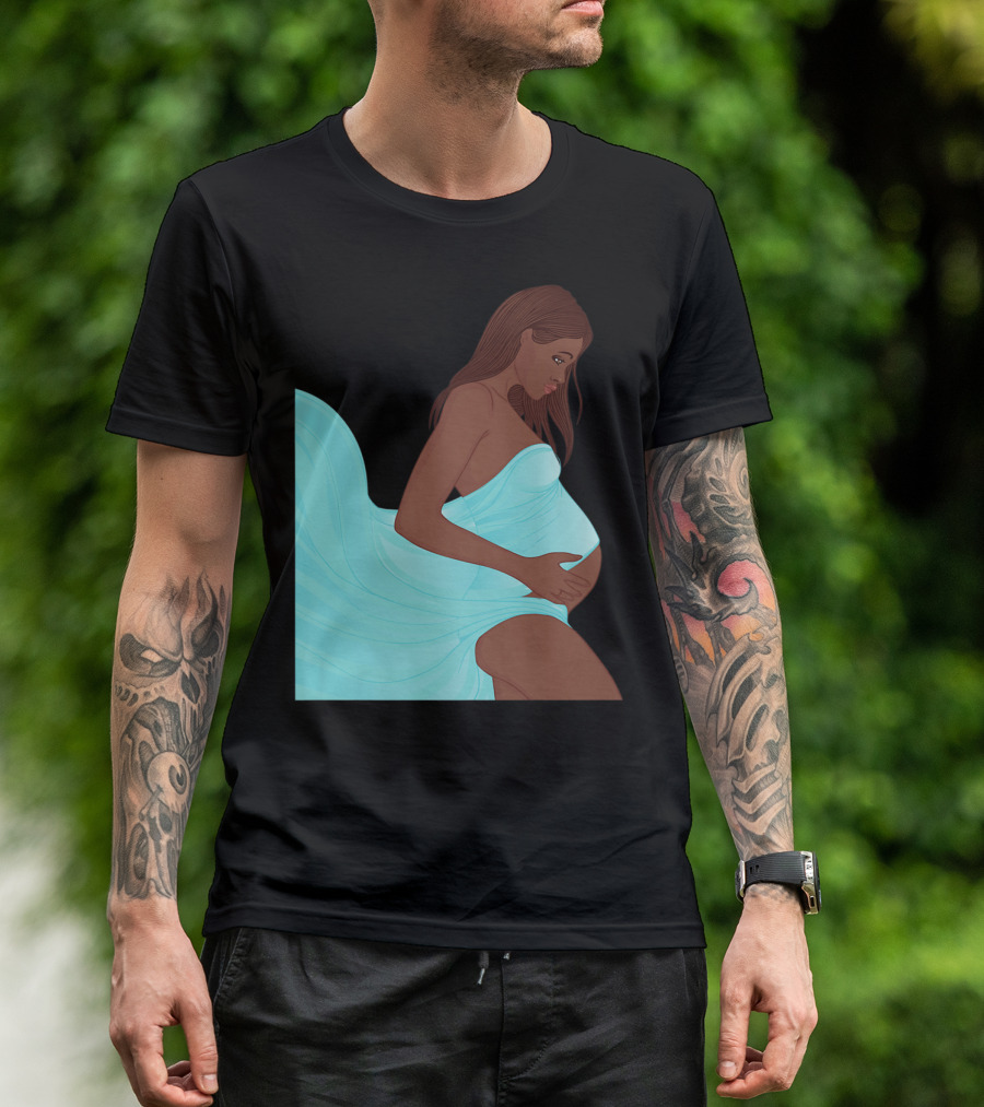 Pregnancy Black Girl Magic African Queen Mom57 T-Shirt