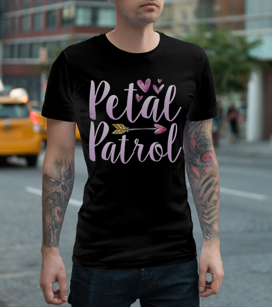 Petal Patrol Pregnancy Reveal Mama Tees Hearts and Arrow T-Shirt