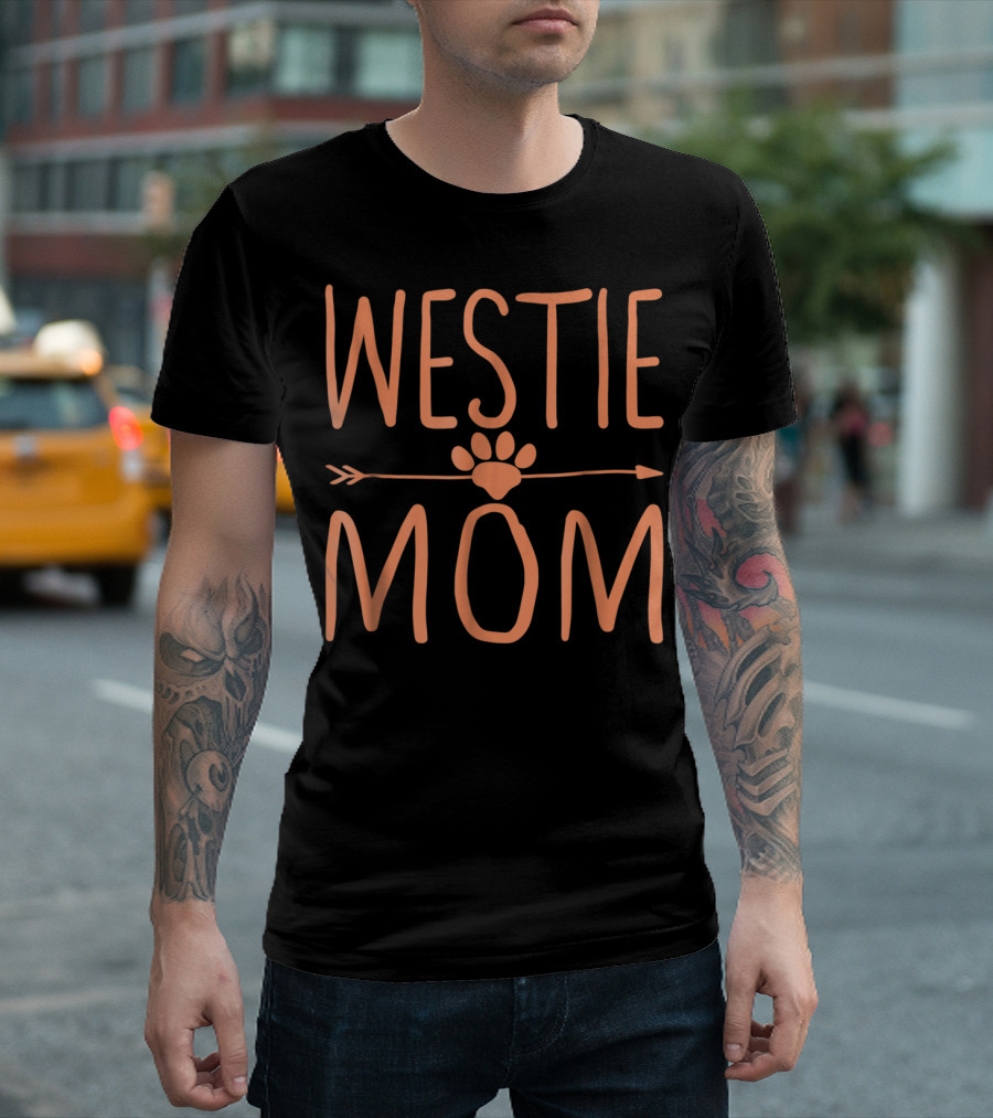 Westie Mom Paw Print Arrow T-Shirt