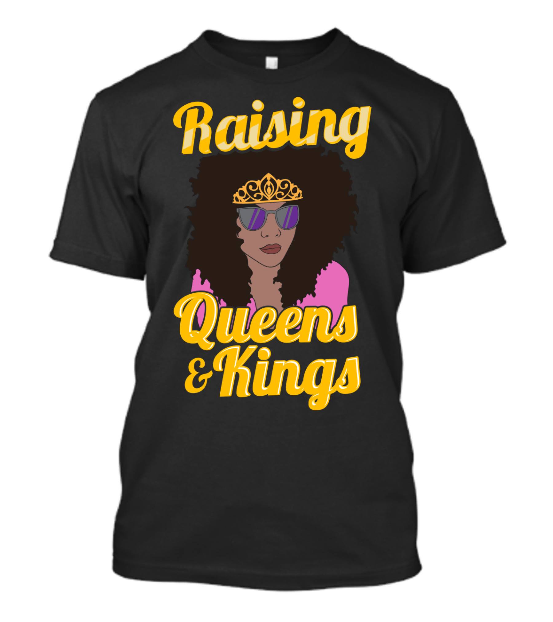 Raising Queens And Kings Afro Mama Tiara Sunglasses T-Shirt