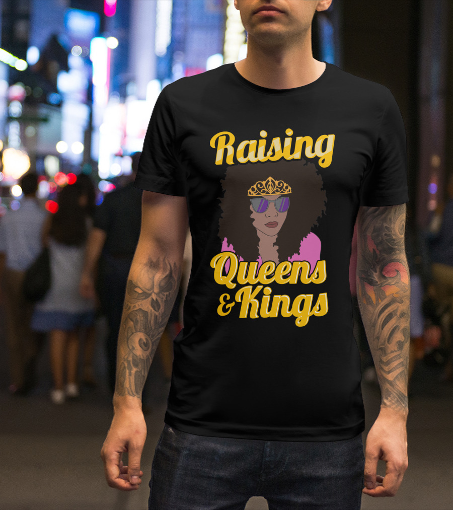 Raising Queens And Kings Afro Mama Tiara Sunglasses T-Shirt