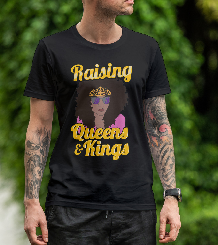 Raising Queens And Kings Afro Mama Tiara Sunglasses T-Shirt