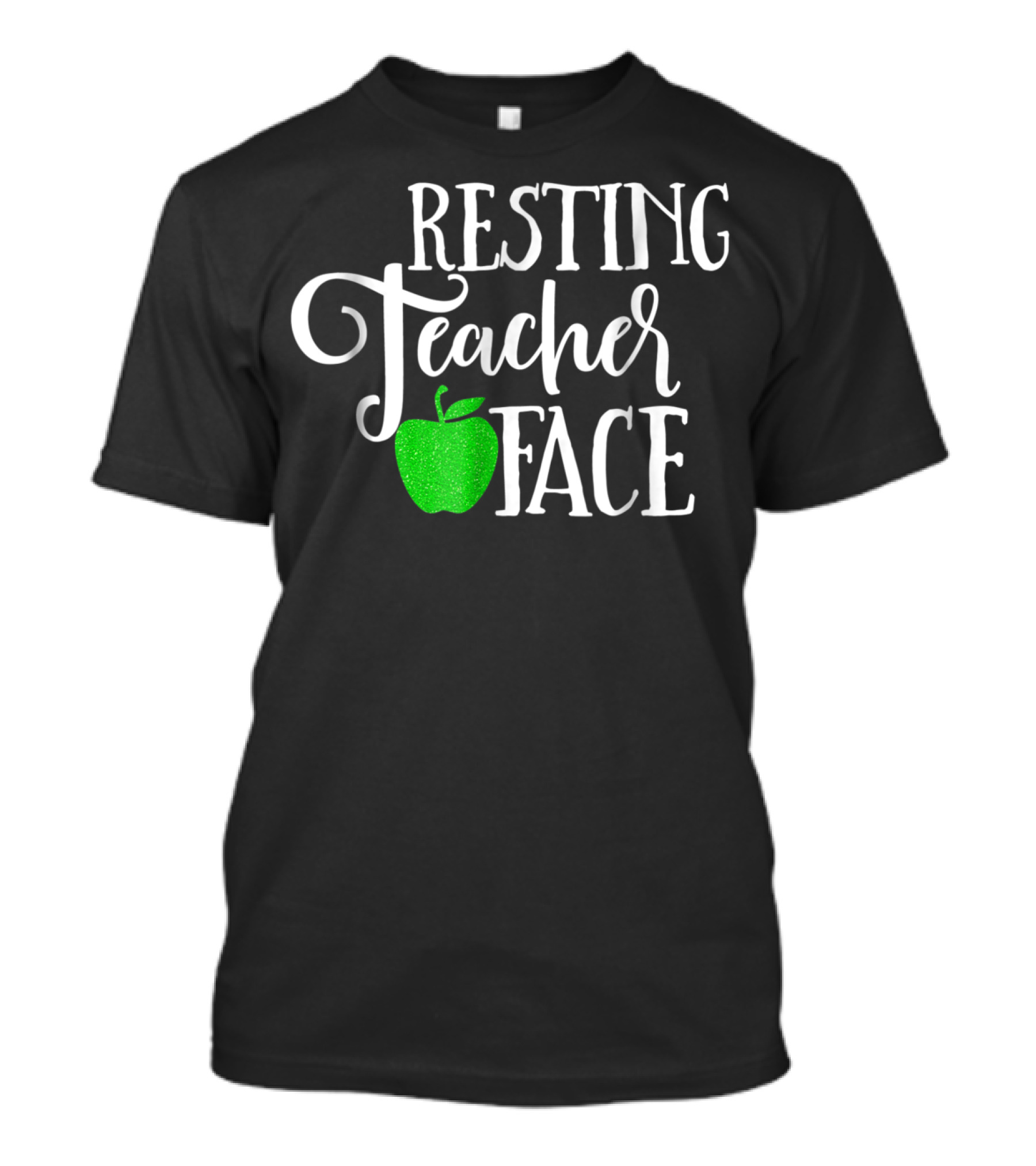 Resting Teacher Face Funny School Apple Gag Mom T-Shirt