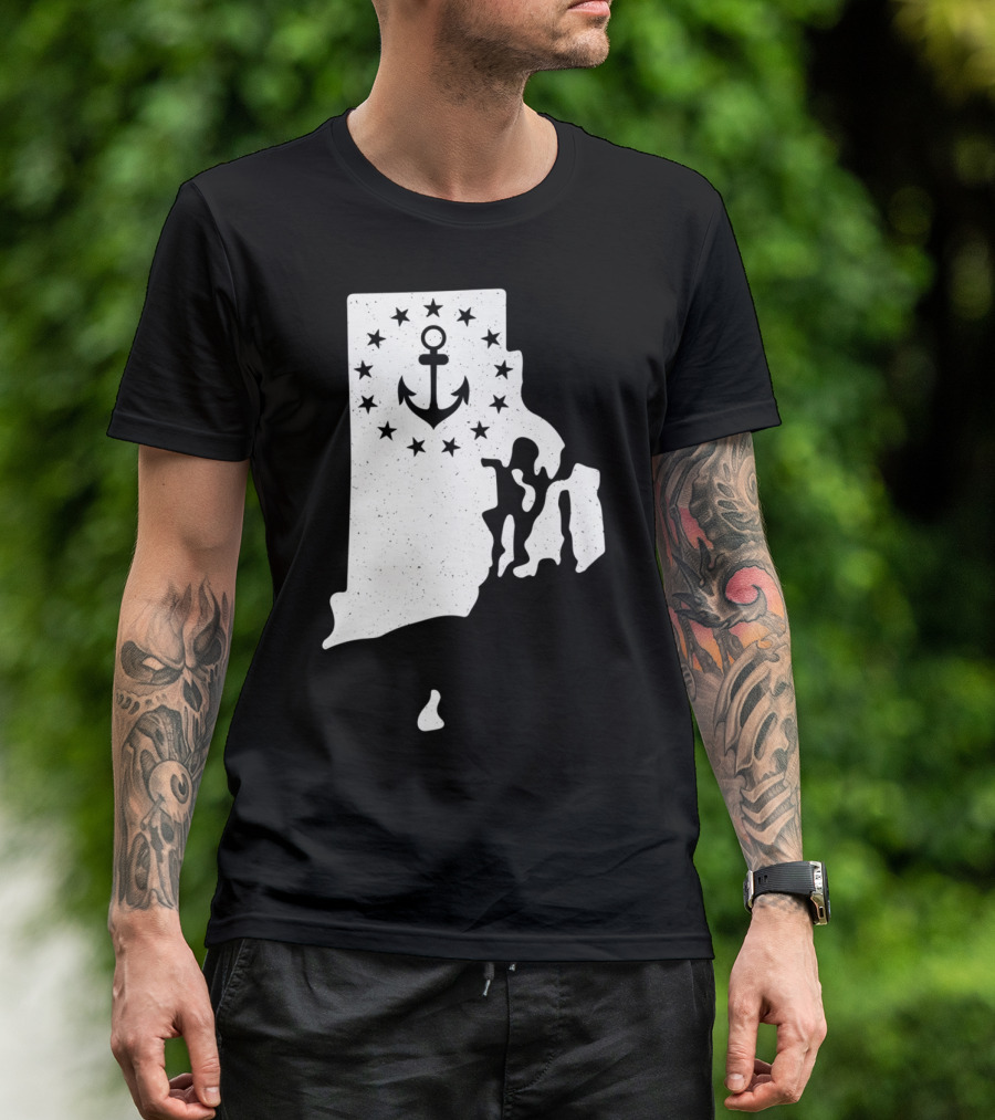 Rhode Island Anchor Independence With Stars T-Shirt