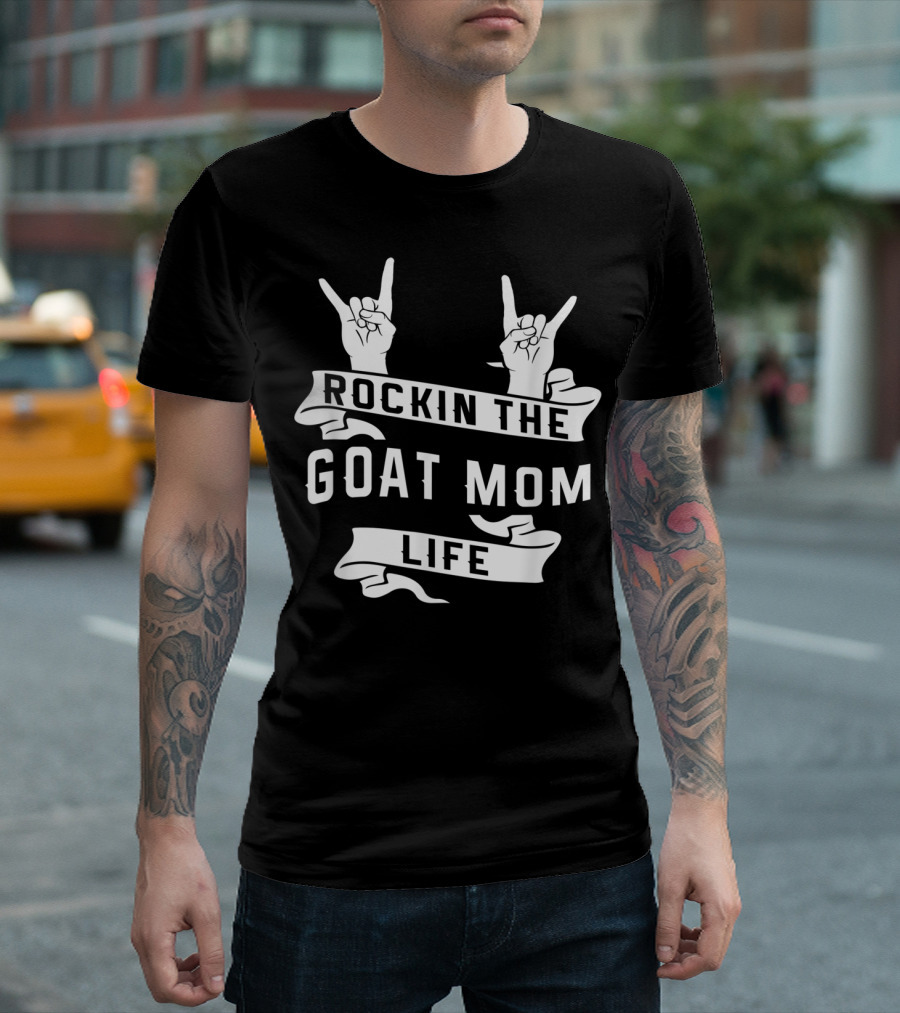 Rockin the Goat Mom Life with Hand Signs T-Shirt